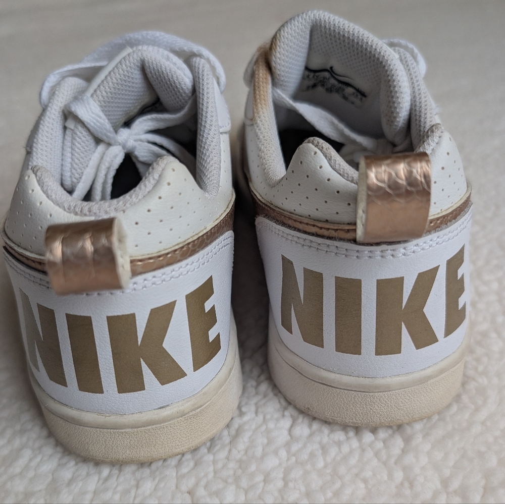 GUC Nike Court Borough low EP GS white gold sneakers - Picture 4 of 7